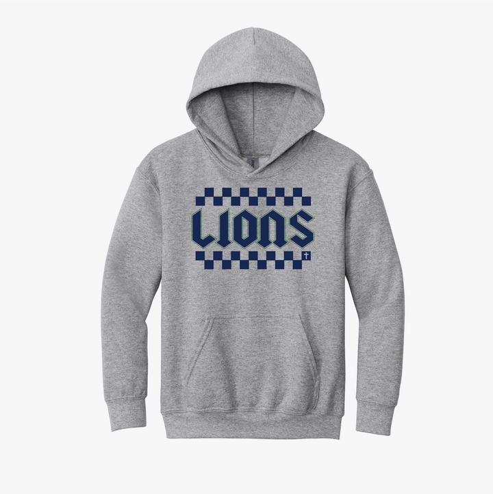 Lions Checkered Hoodie YOUTH